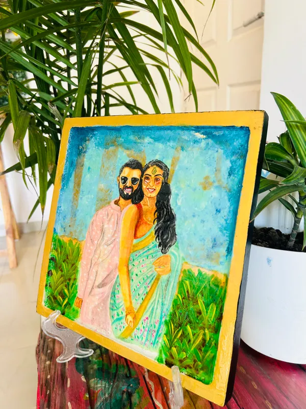 Multicolour_Couple_Portrait_Handcrafted_Painting