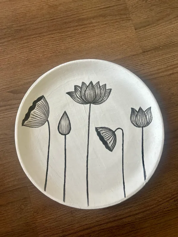 White_Lotus_Harmony_Hand-Painted_Decorative_Plate