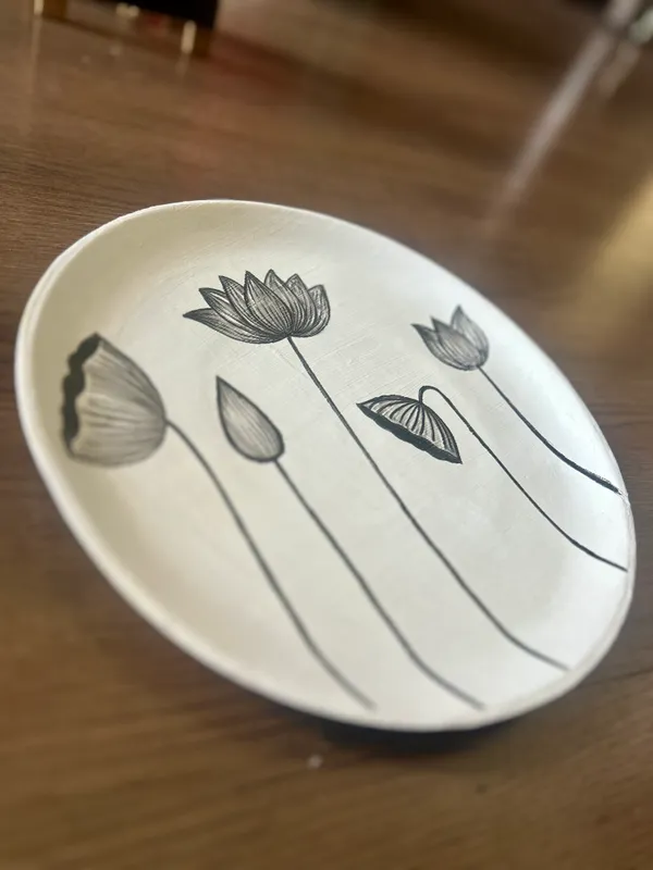 White_Lotus_Harmony_Hand-Painted_Decorative_Plate