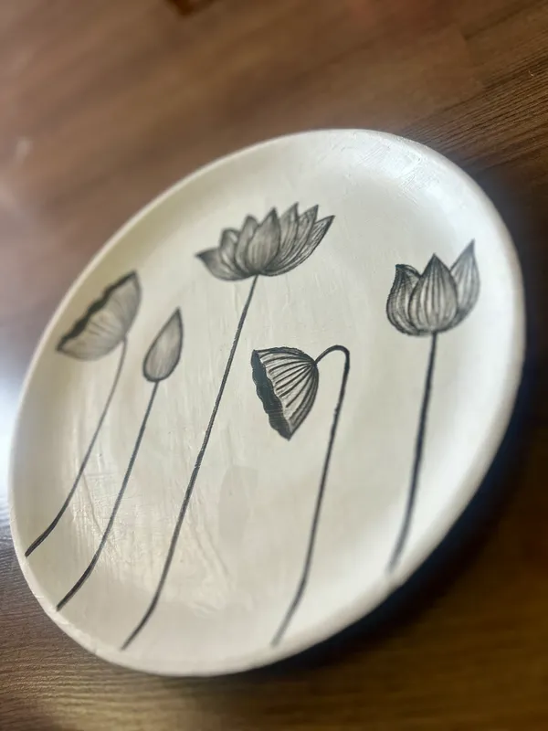 White_Lotus_Harmony_Hand-Painted_Decorative_Plate