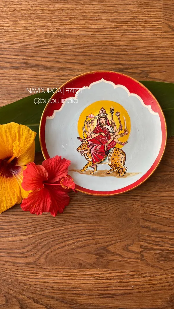 Multicolour_Navdurga_Handcrafted_Decorative_Plate
