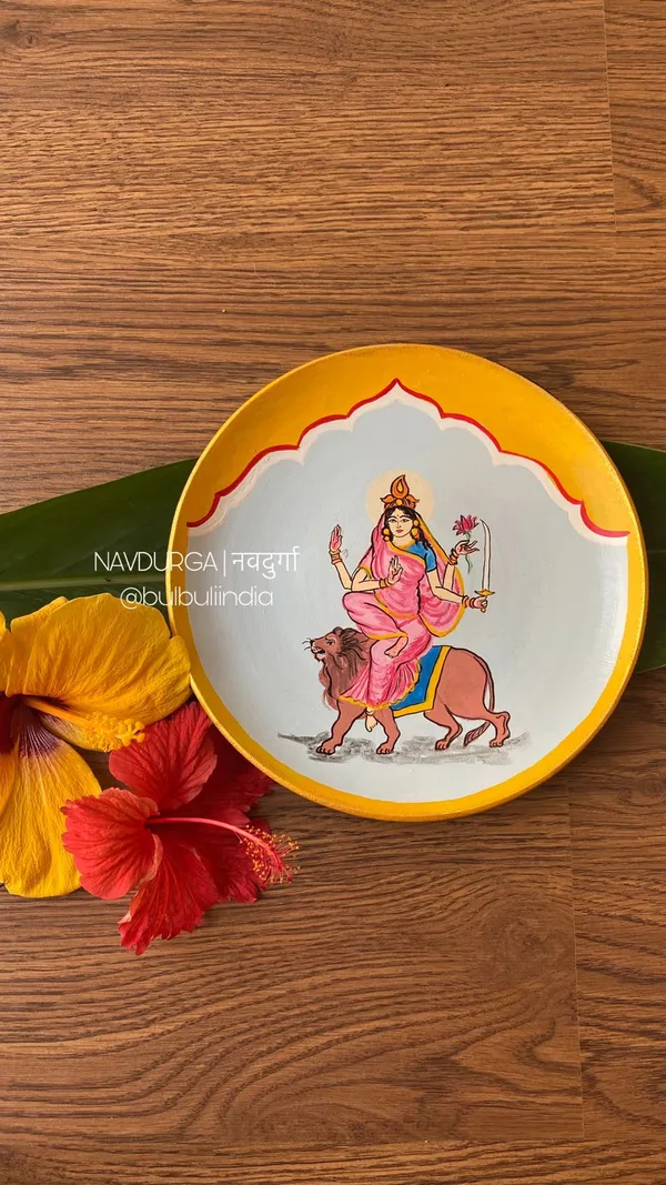 Multicolour_Navdurga_Handcrafted_Decorative_Plate