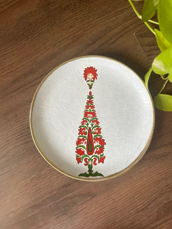 White_Regal_Bloom_Hand-Painted_Decorative_Plate