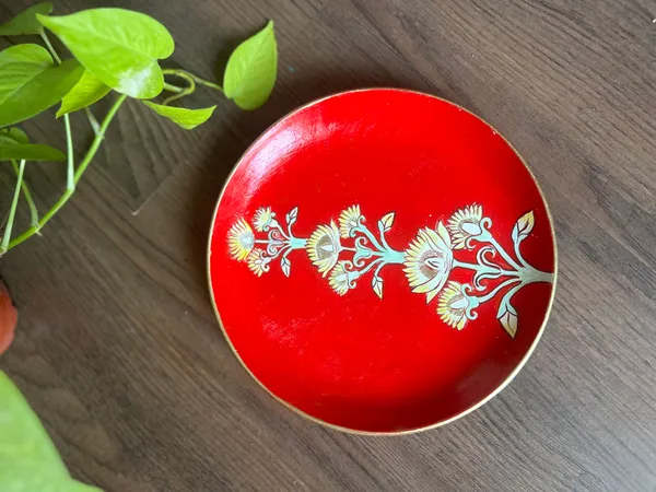 Red_Royal_Blossom_Hand-Painted_Decorative_Plate