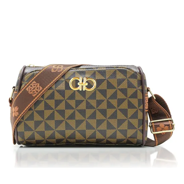 Trangle_Brown_Trendy_Broad_Belt_Monogrammed_Crossbody_Sling_Bag_For_Women