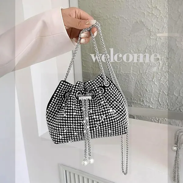Grey_Rhinestone_Bucket_Mini_Handbag_For_Women