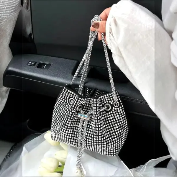 Grey_Rhinestone_Bucket_Mini_Handbag_For_Women