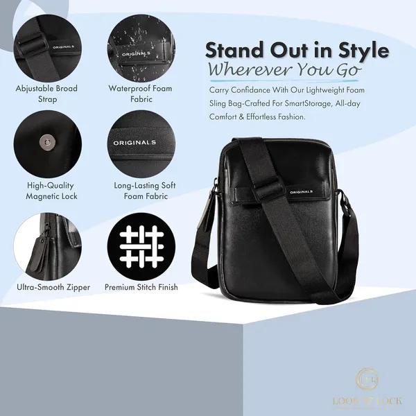 Foam_Black_Waterproof_Mobile_Small_Cross-Body_Sling_Bag_For_Women_&_Girls