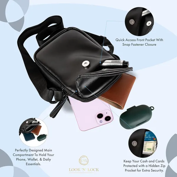 Foam_Black_Waterproof_Mobile_Small_Cross-Body_Sling_Bag_For_Women_&_Girls