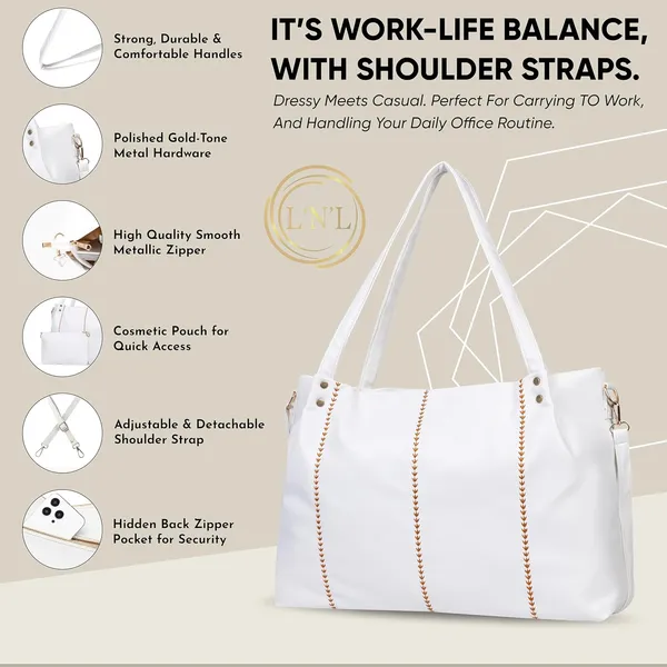 White_Stylish_Pu_Leather_Tote_Bag_Handbag_For_Women