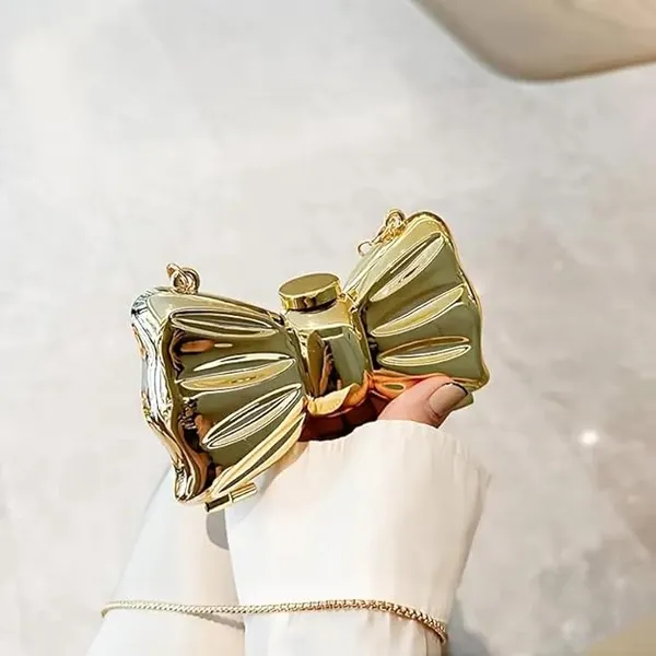 Glossy_Gold_Bow_Clutch_Purse_Metallic_Acrylic_Evening_Handbag_For_Women