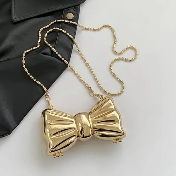 Glossy_Gold_Bow_Clutch_Purse_Metallic_Acrylic_Evening_Handbag_For_Women