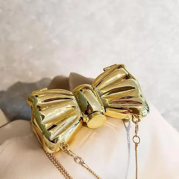 Glossy_Gold_Bow_Clutch_Purse_Metallic_Acrylic_Evening_Handbag_For_Women