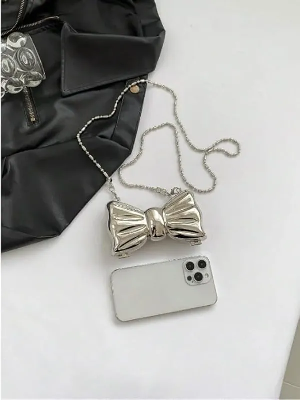 Sparkling_Silver_Bow_Clutch_Purse_Metallic_Acrylic_Evening_Handbag_For_Women