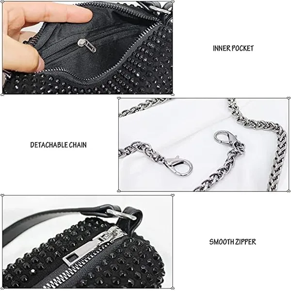 Black_Rhinestone_Crossbody_Chain_Sling_Bag_For_Women
