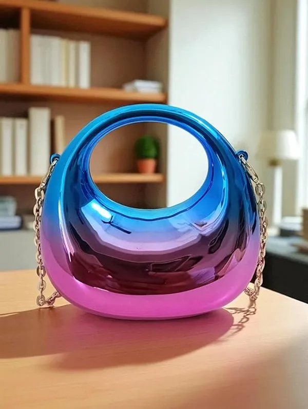 Pink_&_Blue_Moon_Clutch_Purse_Acrylic_Evening_Handbag_For_Women