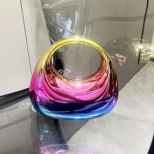 Multicolour_Moon_Clutch_Purse_Acrylic_Evening_Handbag_For_Women