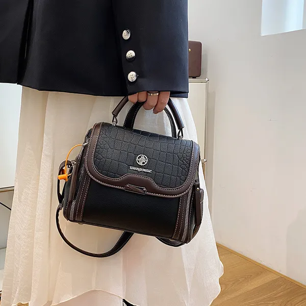 Women's_Pu_Leather_Handbag_|_Stylish_Crossbody_Shoulder_Bag_With_Zippered_Pockets,_Contrast_Stitching,_Adjustable_Strap_&_Top_Handle_|_Trendy_Everyday_Casual_Office_Sling_Bag