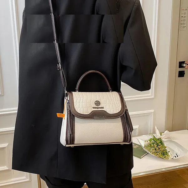 Women's_Pu_Leather_Handbag_|_Stylish_Crossbody_Shoulder_Bag_With_Zippered_Pockets,_Contrast_Stitching,_Adjustable_Strap_&_Top_Handle_|_Trendy_Everyday_Casual_Office_Sling_Bag