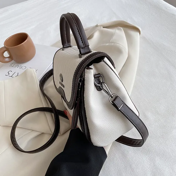 Women's_Pu_Leather_Handbag_|_Stylish_Crossbody_Shoulder_Bag_With_Zippered_Pockets,_Contrast_Stitching,_Adjustable_Strap_&_Top_Handle_|_Trendy_Everyday_Casual_Office_Sling_Bag