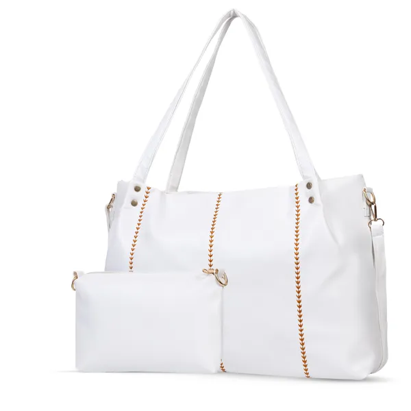 White_Stylish_Pu_Leather_Tote_Bag_Handbag_For_Women