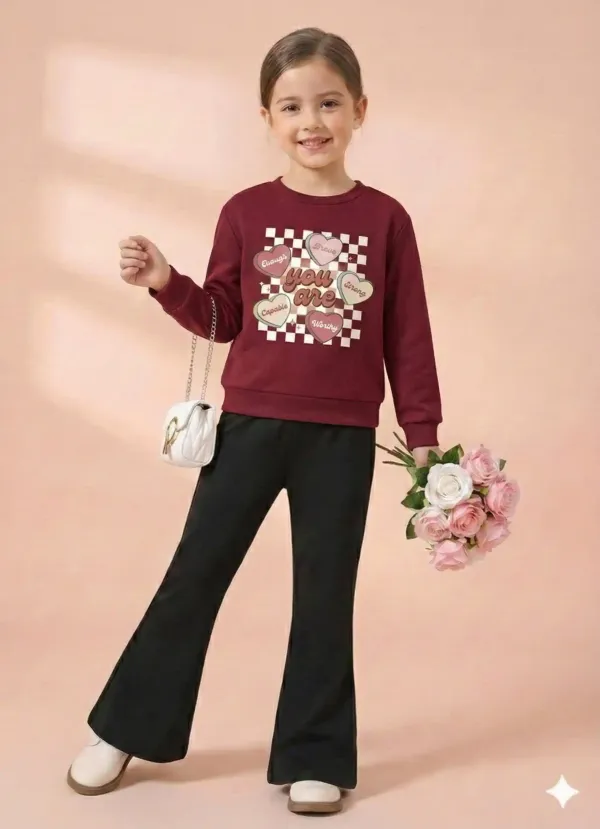 You_Are_T-shirt_And_Plazza_Set_Maroon&_Black