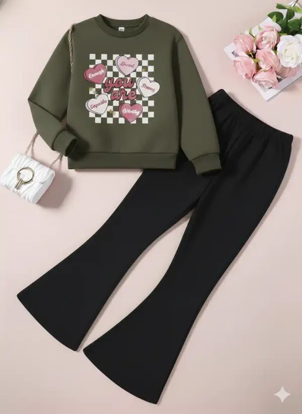 You_Are_T-shirt_And_Plazza_Set_Mahendi&_Black