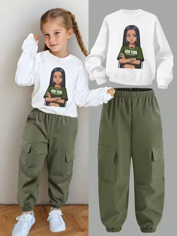 White_Mehndi_Girl_T-Shirt_Joggers_Trendy_Top_And_Bottom_Set_For_Girls