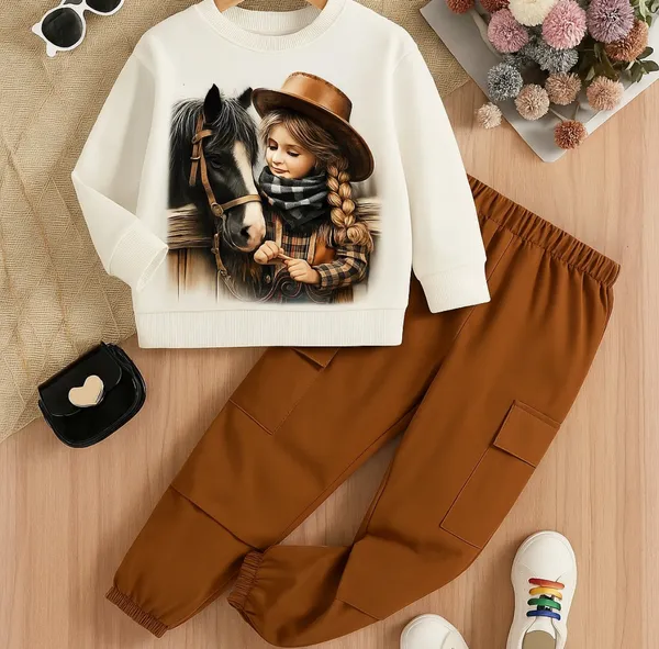White_Horse_T-Shirt_Joggers_Trendy_Top_And_Bottom_Set_For_Girls_&_Boys