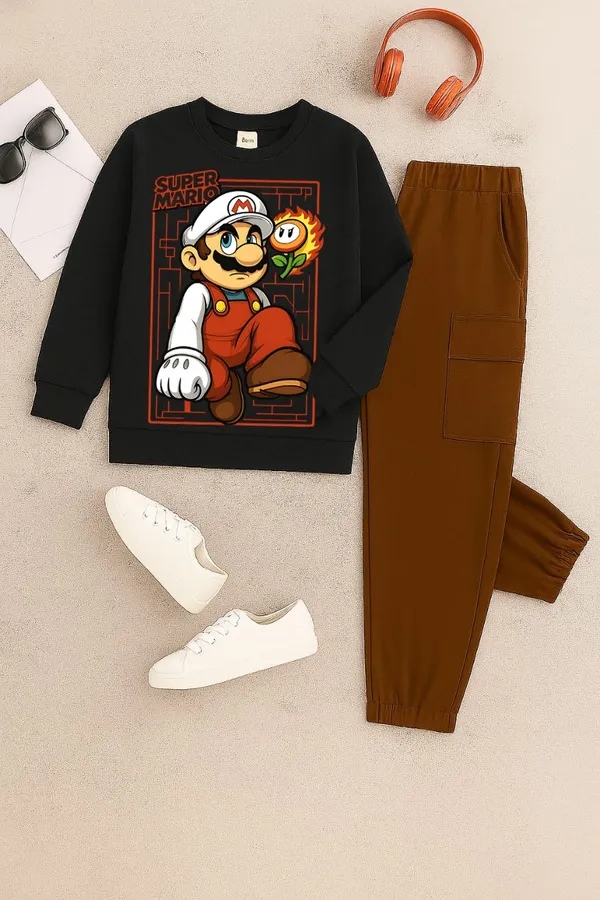 Black_Super_Mario_T-Shirt_Joggers_Trendy_Top_And_Bottom_Set_For_Boys