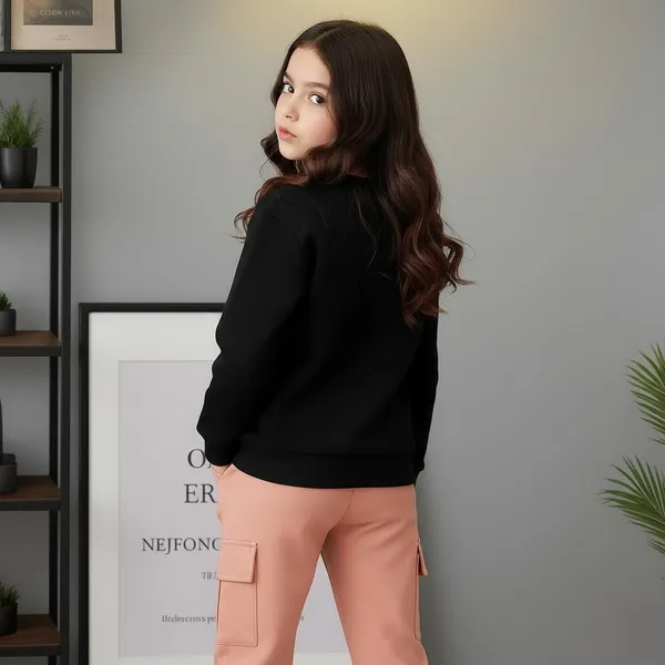 Black_Sketing_Girl_T-Shirt_Legis_Trendy_Top_And_Bottom_Set_For_Girls