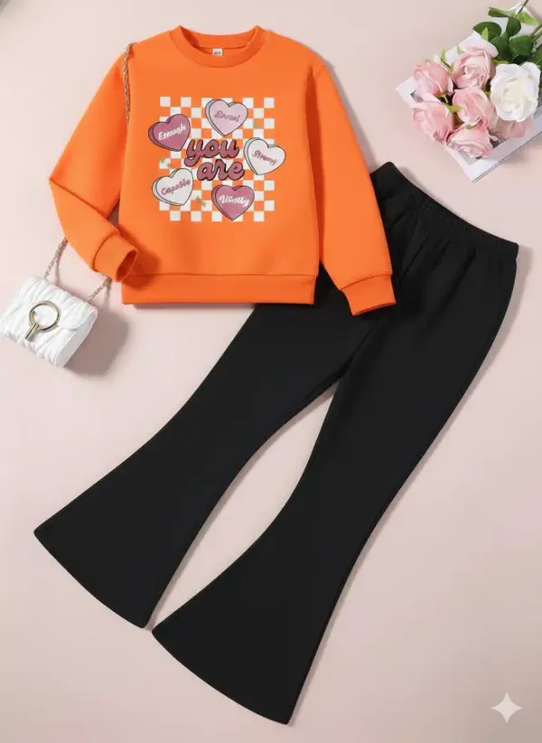 You_Are_T-shirt_And_Plazza_Set_Orange_&_Black