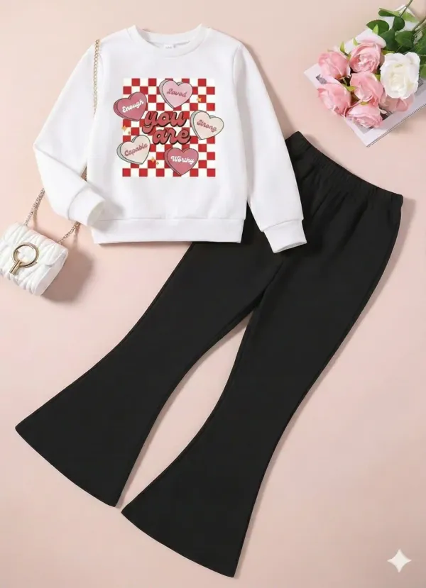 You_Are_T-shirt_And_Plazza_Set_White_&_Black