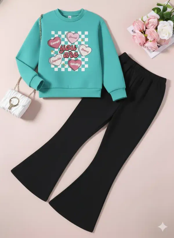 You_Are_T-shirt_And_Plazza_SetAqua_Blue_&_Black