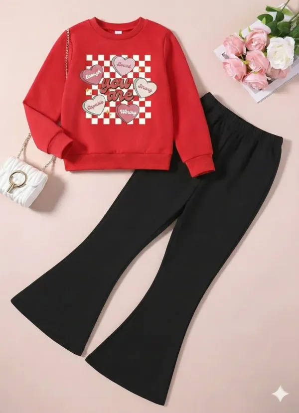 You_Are_T-shirt_And_Plazza_Set_Red_&_Black