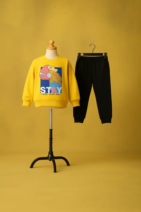 Yellow_Stay_Girl_T-Shirt_Legis_Trendy_Top_And_Bottom_Set_For_Girls