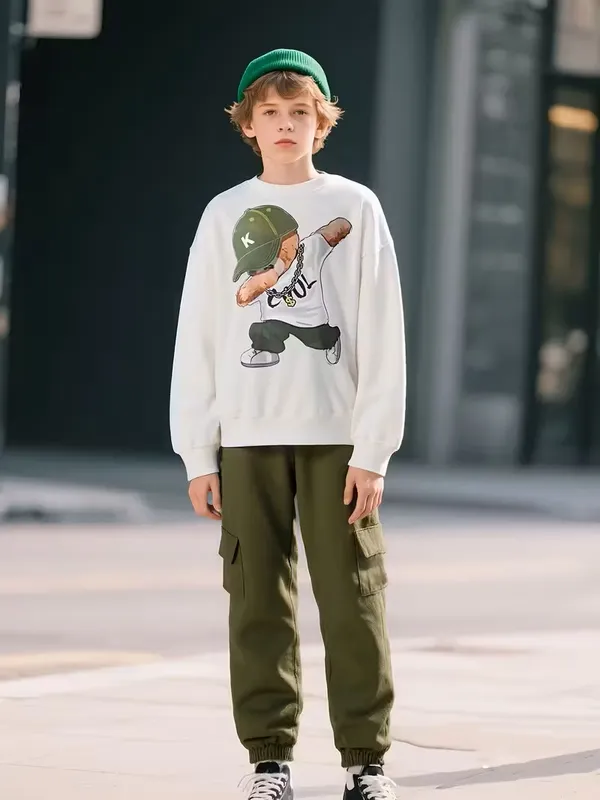 White_Cool_Panda_T-Shirt_Joggers_Trendy_Top_And_Bottom_Set_For_Boys