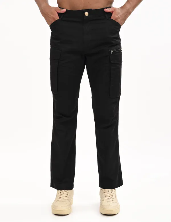 Black_Premium_Cotton_Solid_Cargo_For_Men