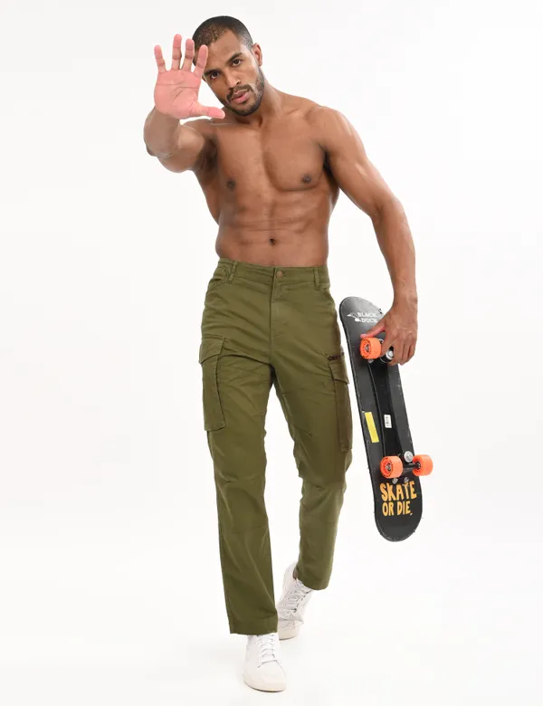 Green_Premium_Cotton_Solid_Cargo_For_Men