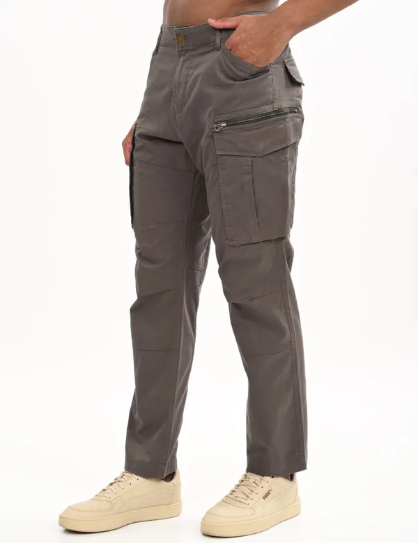 Grey_Premium_Cotton_Solid_Cargo_For_Men