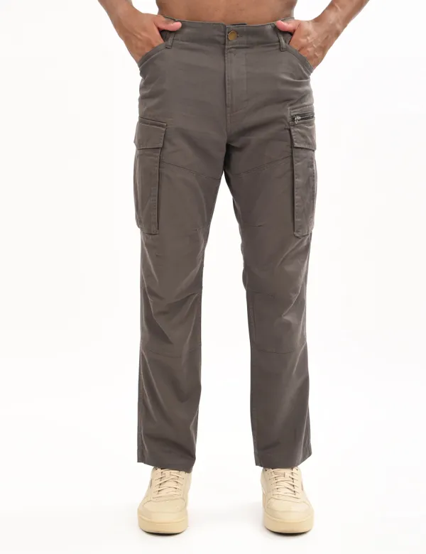 Grey_Premium_Cotton_Solid_Cargo_For_Men