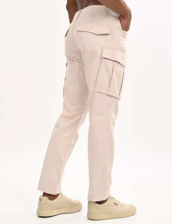 White_Premium_Cotton_Solid_Cargo_For_Men