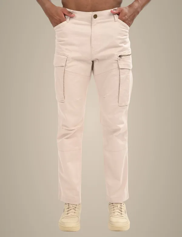 White_Premium_Cotton_Solid_Cargo_For_Men