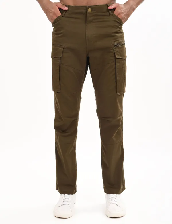 Dark_Green_Premium_Cotton_Solid_Cargo_For_Men