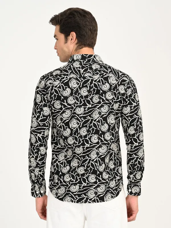 Black_Premium_Pure_Cotton_Printed_Shirt_For_Men