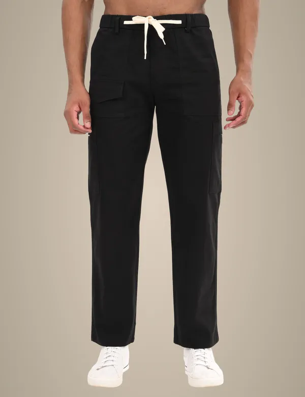 Black_Premium_Cotton_Solid_Cargo_For_Men