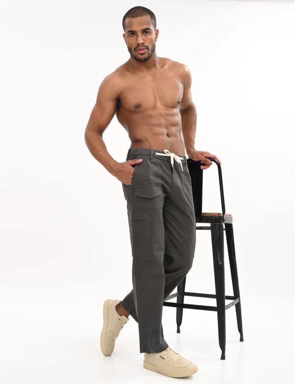 Grey_Premium_Cotton_Solid_Cargo_For_Men
