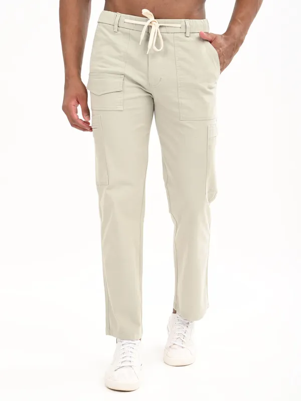White_Premium_Cotton_Solid_Cargo_For_Men
