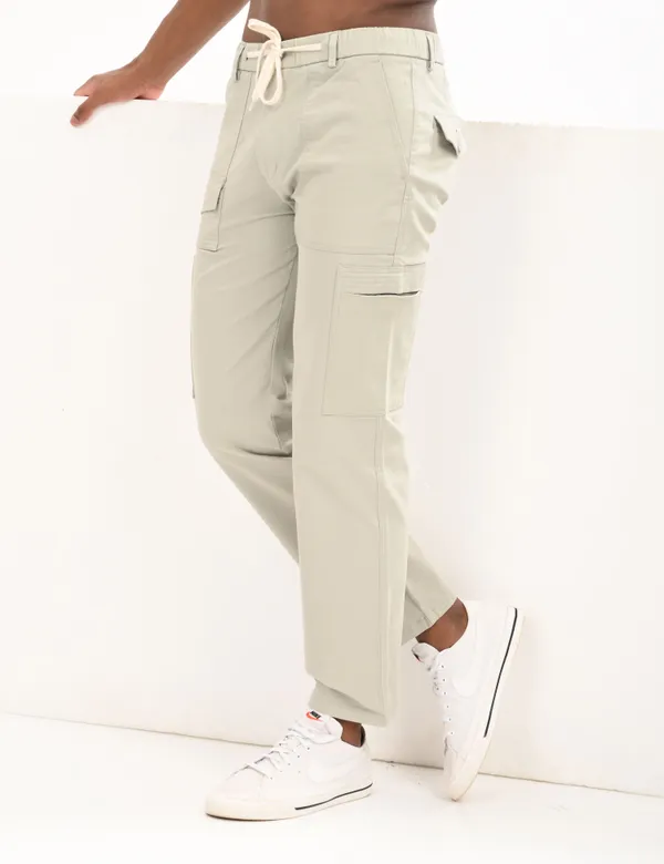 White_Premium_Cotton_Solid_Cargo_For_Men