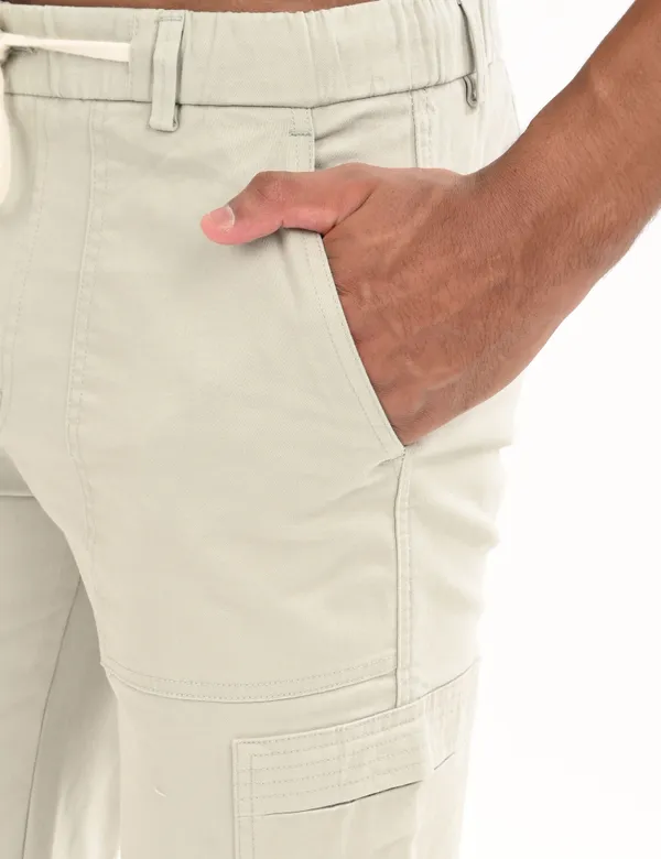 White_Premium_Cotton_Solid_Cargo_For_Men